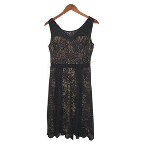 Cardalate Black & Tan Floral Print Lace Dress WhimsiGoth Sz Small